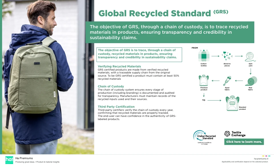 Voorbeeld: Global Recycled Standard
